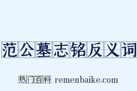 范公墓志铭反义词是什么意思的图片